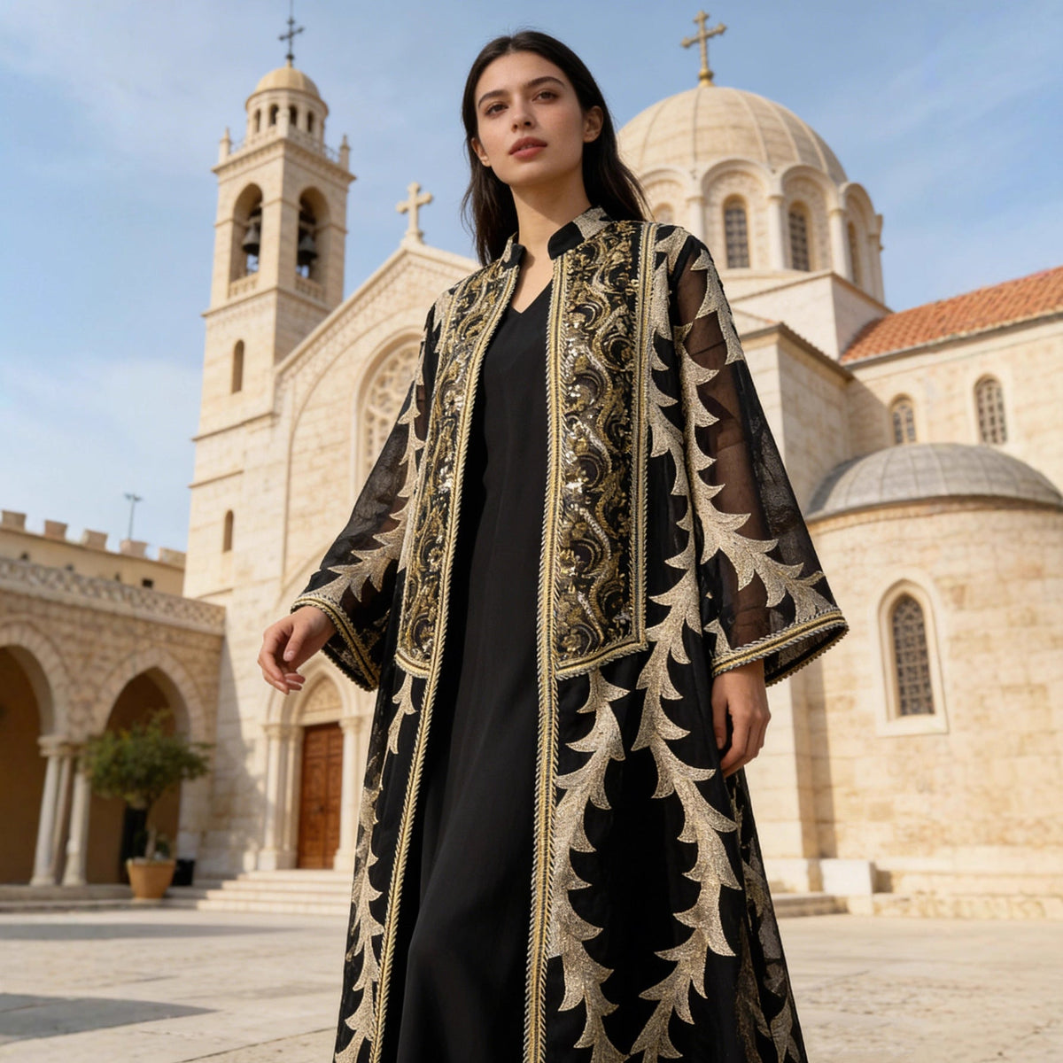 The Radiance of Hand-Beaded Mesh: Styling Two-Piece Abaya Sets for Royal Weddings & Eid Banquets