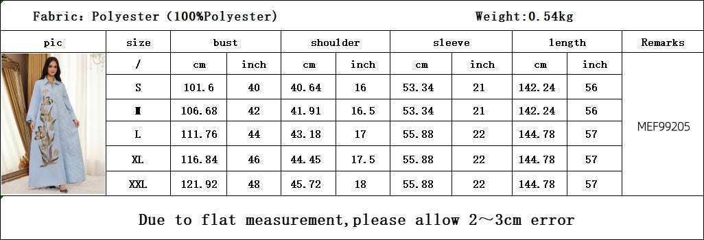 Jacquard Sequin Floral Applique Maxi Abaya Dress for Muslim Women Modest Traditional Ethnic Gown Eid Ramadan Party