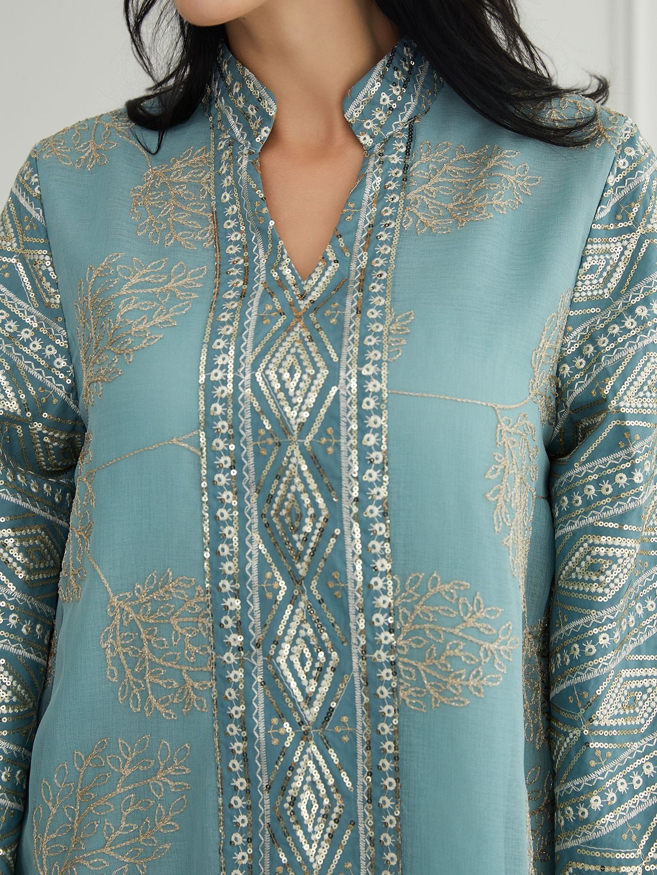 Elegant embroidery, tulle plus-size abaya, breathable and comfortable, high-end