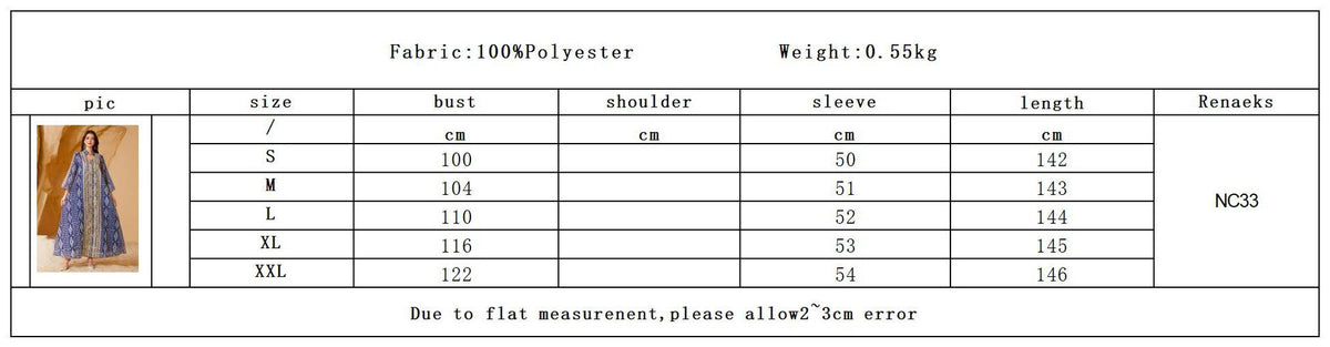 Authentic Factory Size Chart