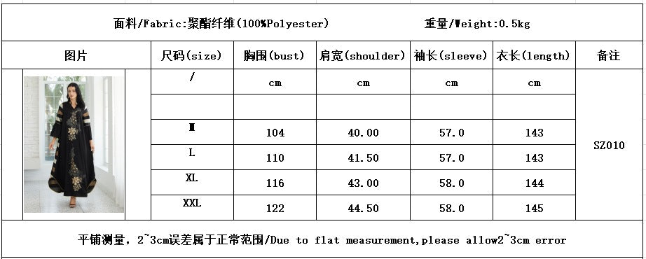 Authentic Factory Size Chart