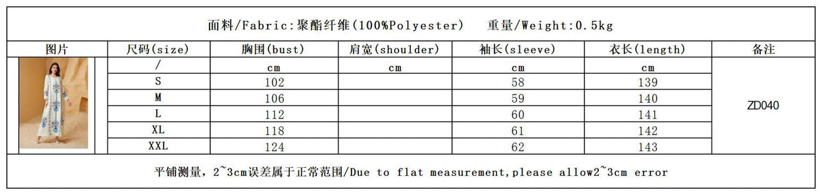 Authentic Factory Size Chart