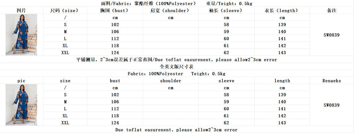 Authentic Factory Size Chart