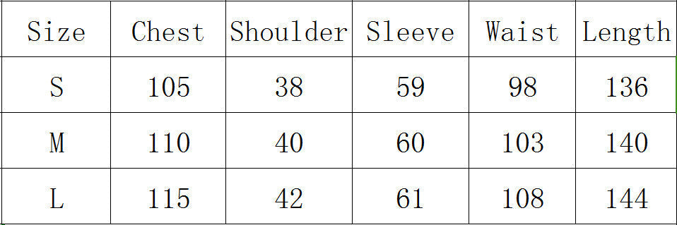Authentic Factory Size Chart