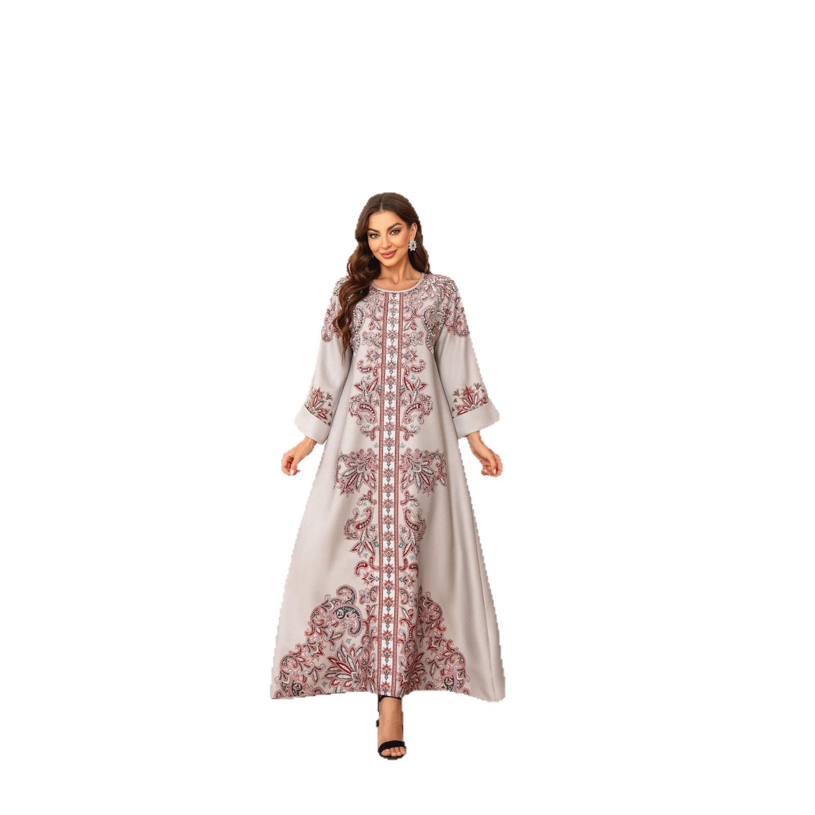 Gorgeous 6-Color Rhinestone Kaftan – Bohemian Modest Muslim Maxi