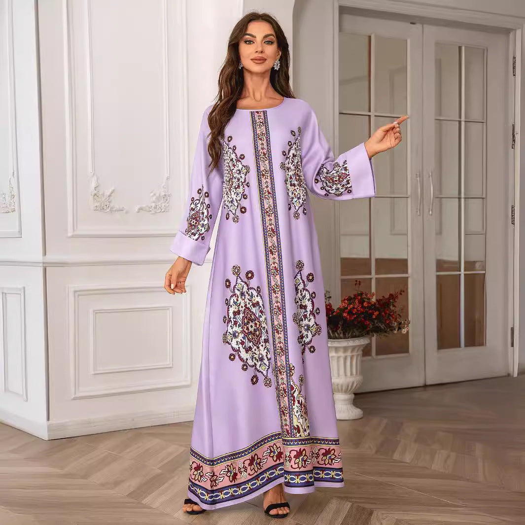 Violet Womens Abaya Robe - Modest Muslim Dress Ramadan Eid