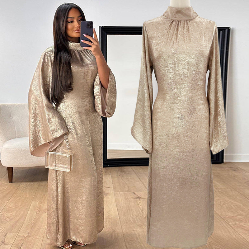 女装连衣裙摩洛哥服饰闪光烫金长裙长袍现货
