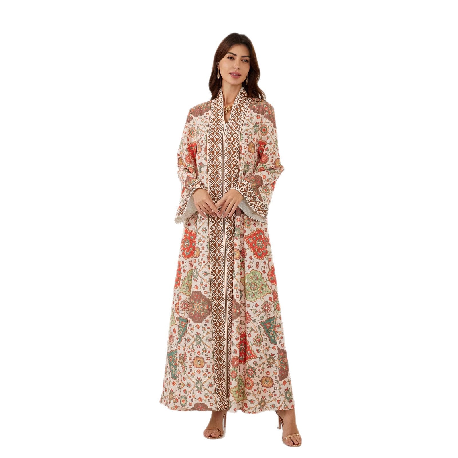 Floral Print Pullover Abaya - Modest Muslim Dress Ramadan Eid