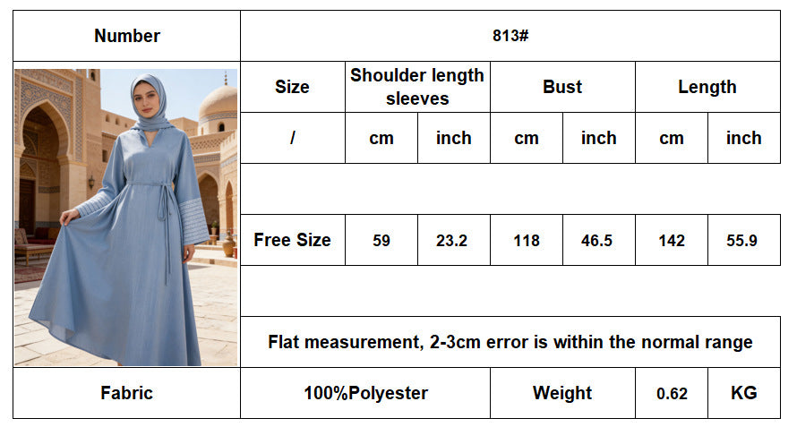 Elegant Embroidered Abaya Dress Jalabiya Modest Long Maxi Dress for Eid Ramadan Festive Celebration S-XXL