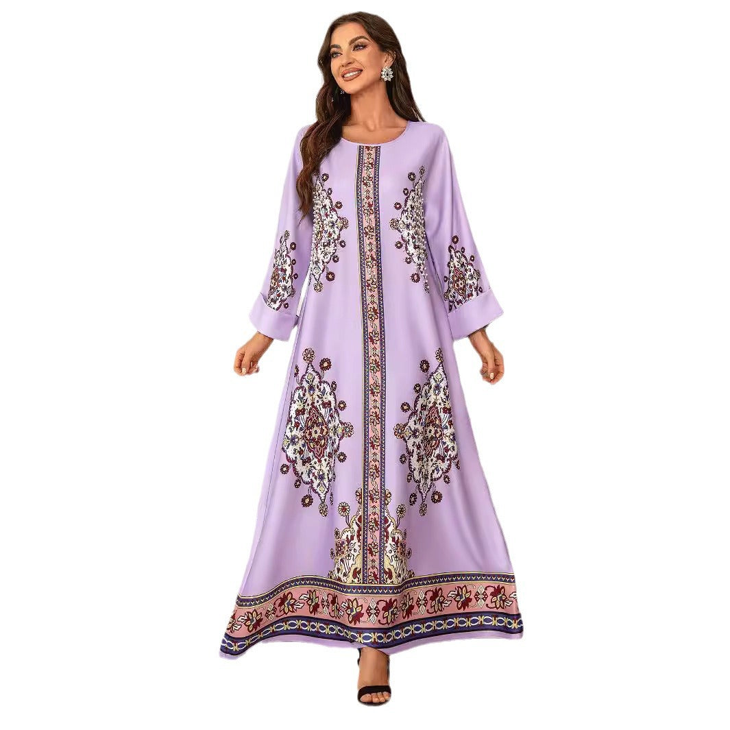 Violet Womens Abaya Robe - Modest Muslim Dress Ramadan Eid