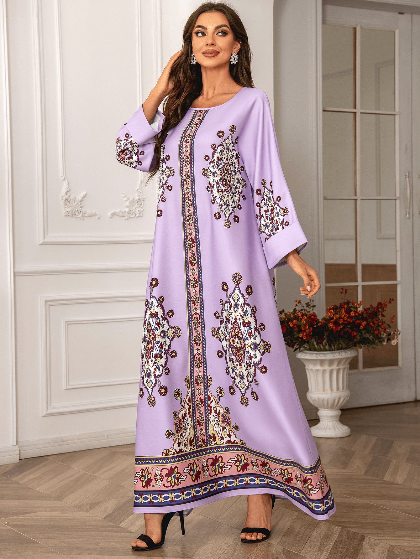 Violet Womens Abaya Robe - Modest Muslim Dress Ramadan Eid