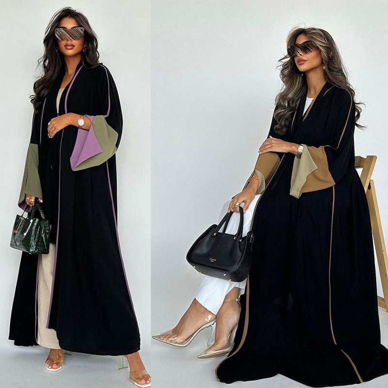 Light Green Kimono Sleeve Maxi Cardigan - Spliced Long Sleeve Cardigan Dress