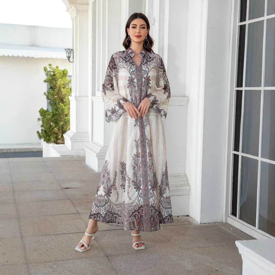 Fresh Mauve Rhinestone Embroidered Abaya – Modest Muslim Maxi