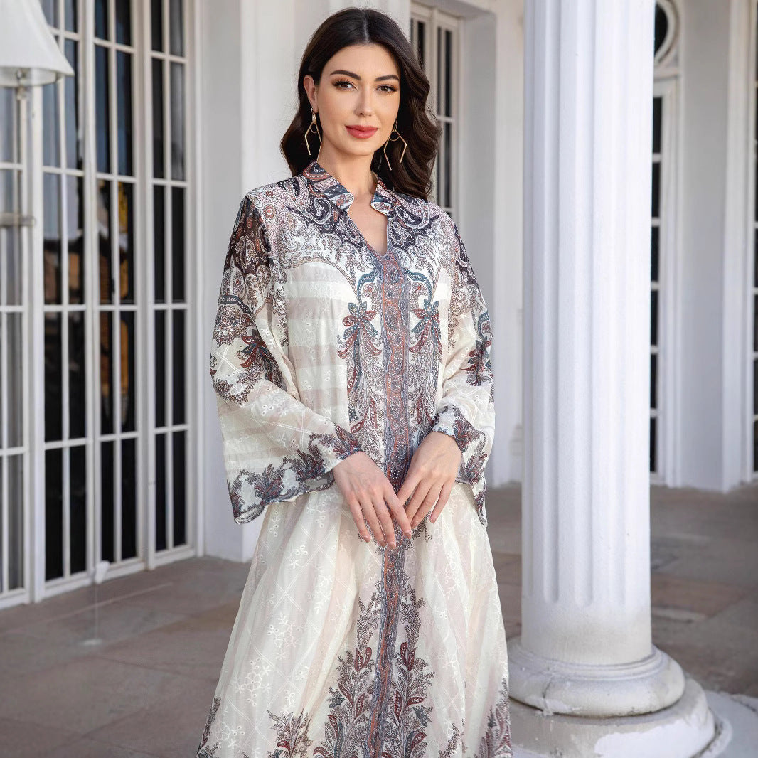 Fresh Mauve Rhinestone Embroidered Abaya – Modest Muslim Maxi