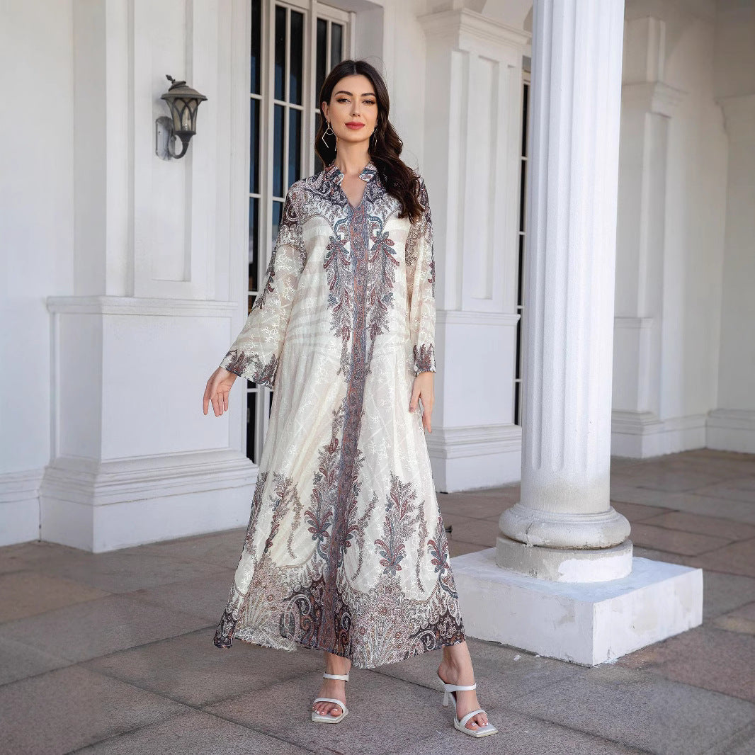 Fresh Mauve Rhinestone Embroidered Abaya – Modest Muslim Maxi