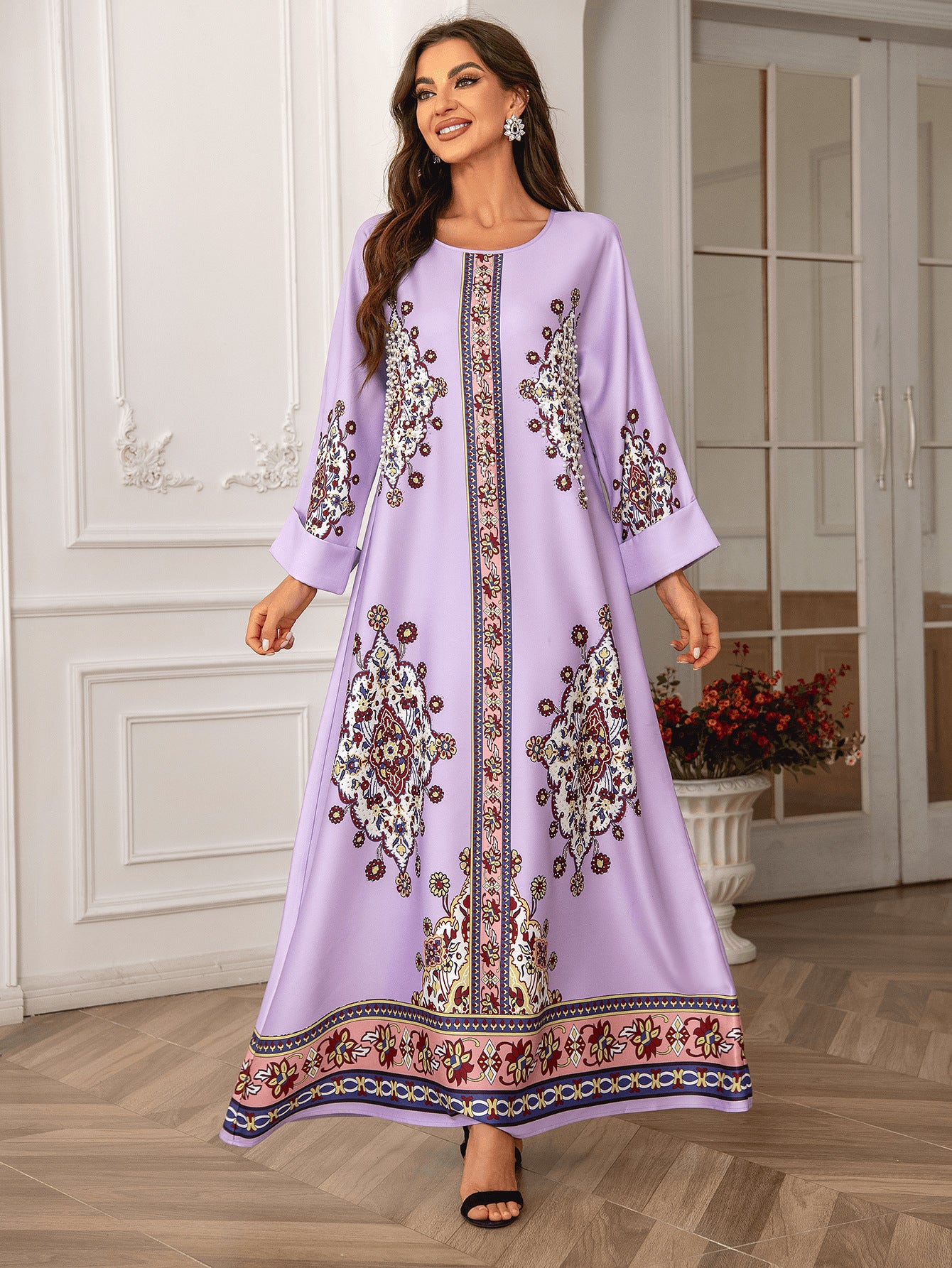 Violet Womens Abaya Robe - Modest Muslim Dress Ramadan Eid