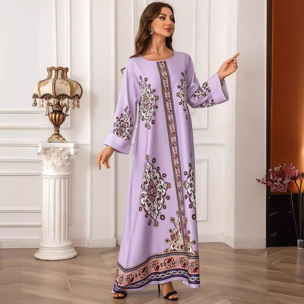 Violet Womens Abaya Robe - Modest Muslim Dress Ramadan Eid