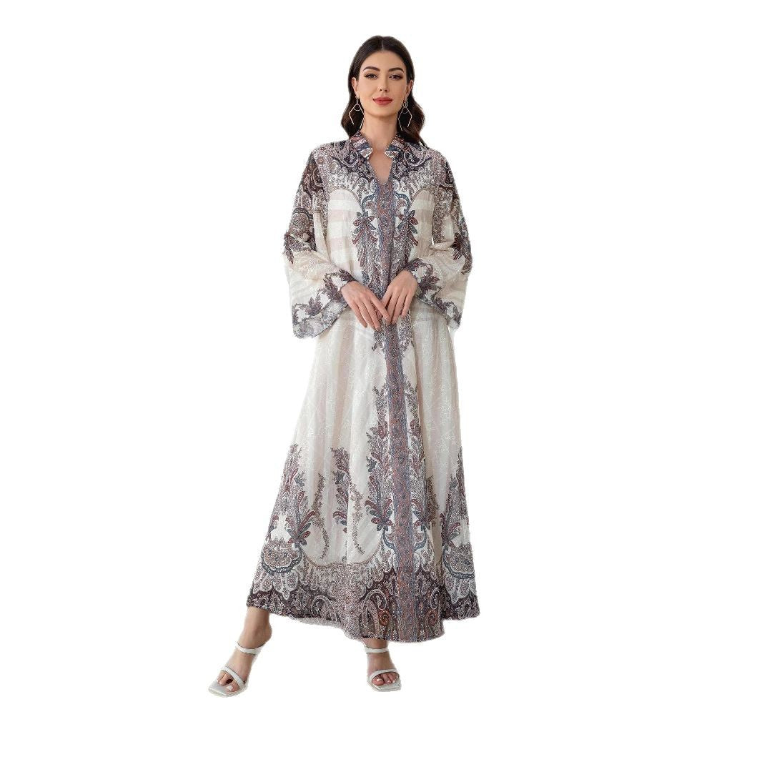 Fresh Mauve Rhinestone Embroidered Abaya – Modest Muslim Maxi