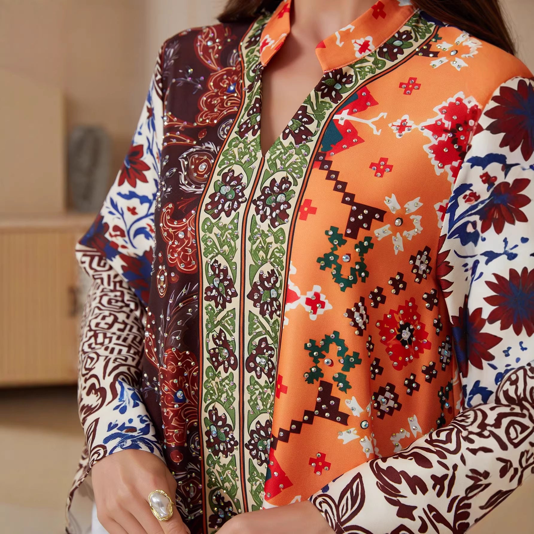 Floral Print Pullover Abaya Robe - Modest Muslim Dress for Women