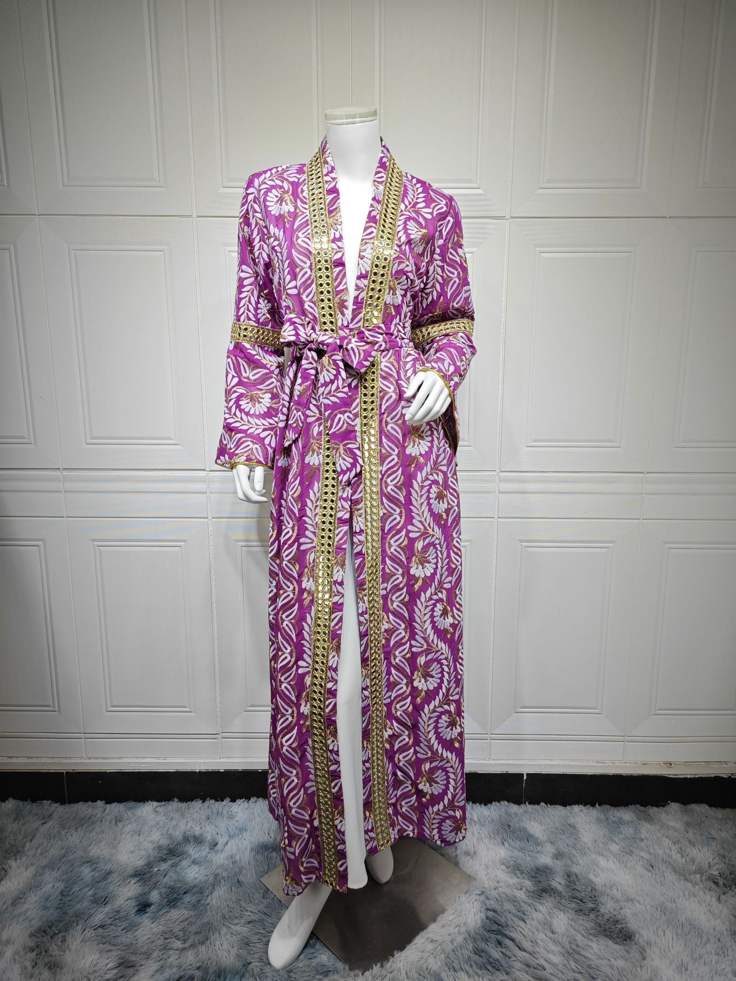 Light Green Blue Purple Yellow Heavy Embroidery Embroidered Waist Maxi Dress Set