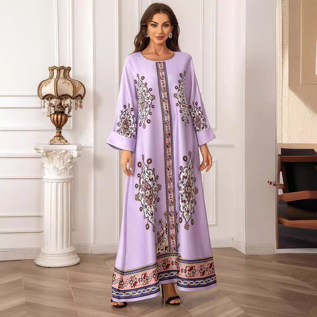 Violet Womens Abaya Robe - Modest Muslim Dress Ramadan Eid