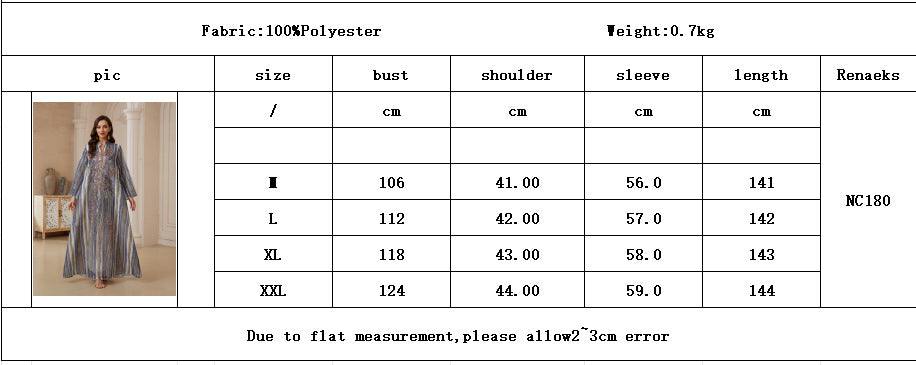Gradient Stripe Sequin Embroidery Abaya For Women Stand Collar Flare Long Sleeve Dubai Luxury Muslim Kaftan Modest Maxi Dress For Eid Ramadan Wedding Evening Party