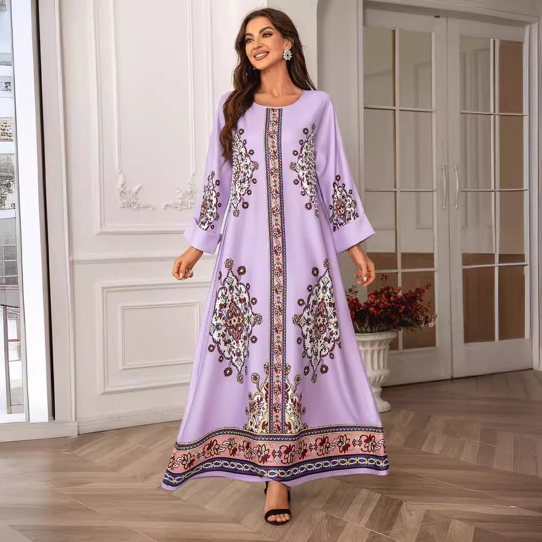 Violet Womens Abaya Robe - Modest Muslim Dress Ramadan Eid