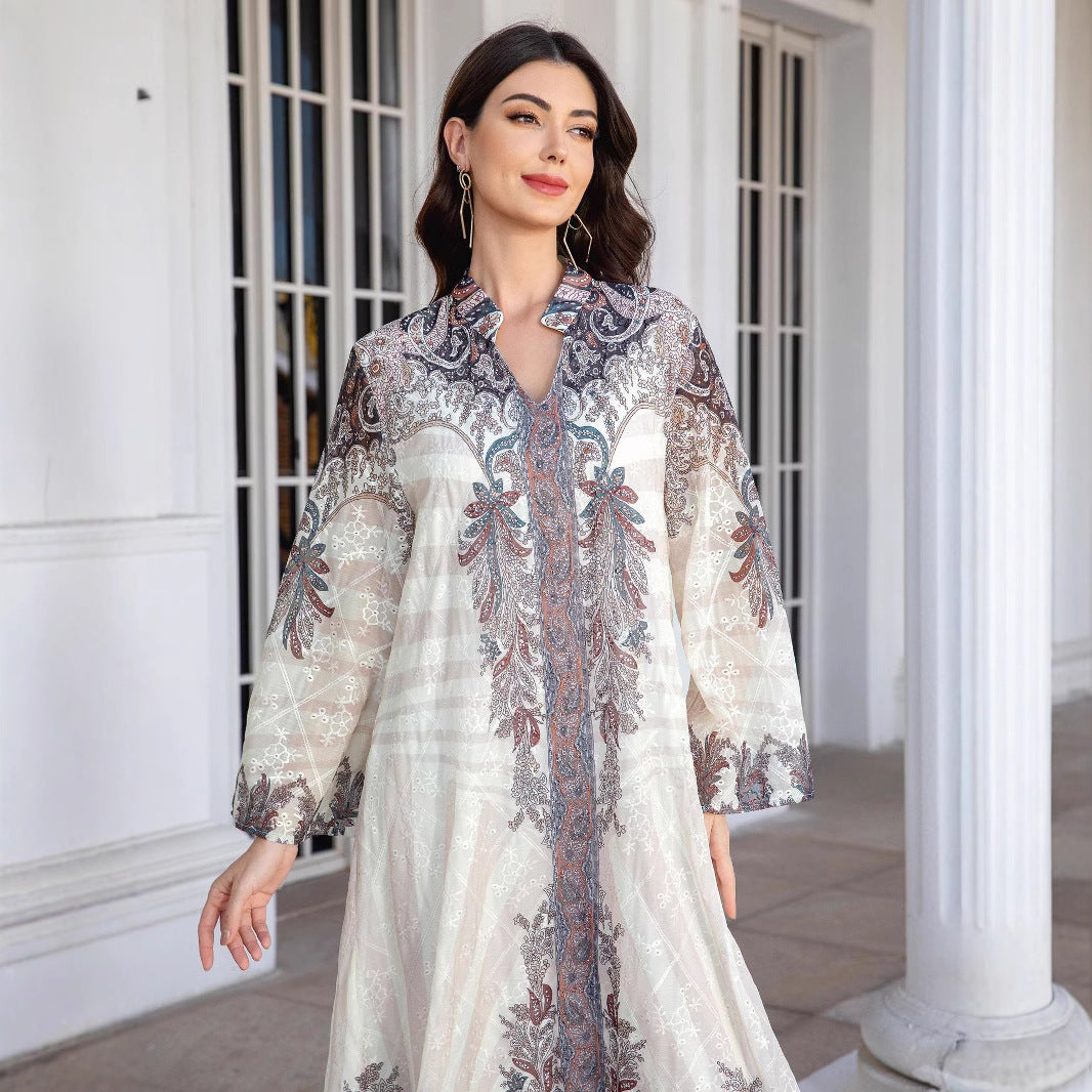 Fresh Mauve Rhinestone Embroidered Abaya – Modest Muslim Maxi