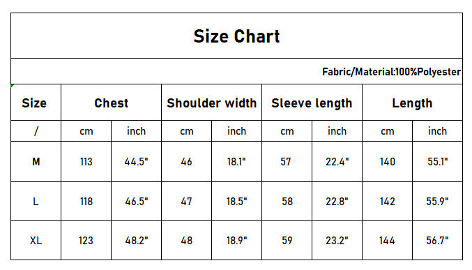 Size Chart - 2501 Size & Fit Guide